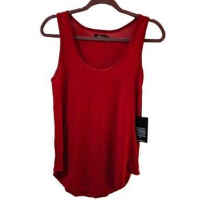 Michael Lauren Loose Fit Scoop Neck Tank Top, Red, S